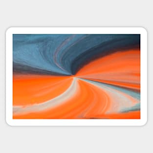 Orange And Blue Art Sticker